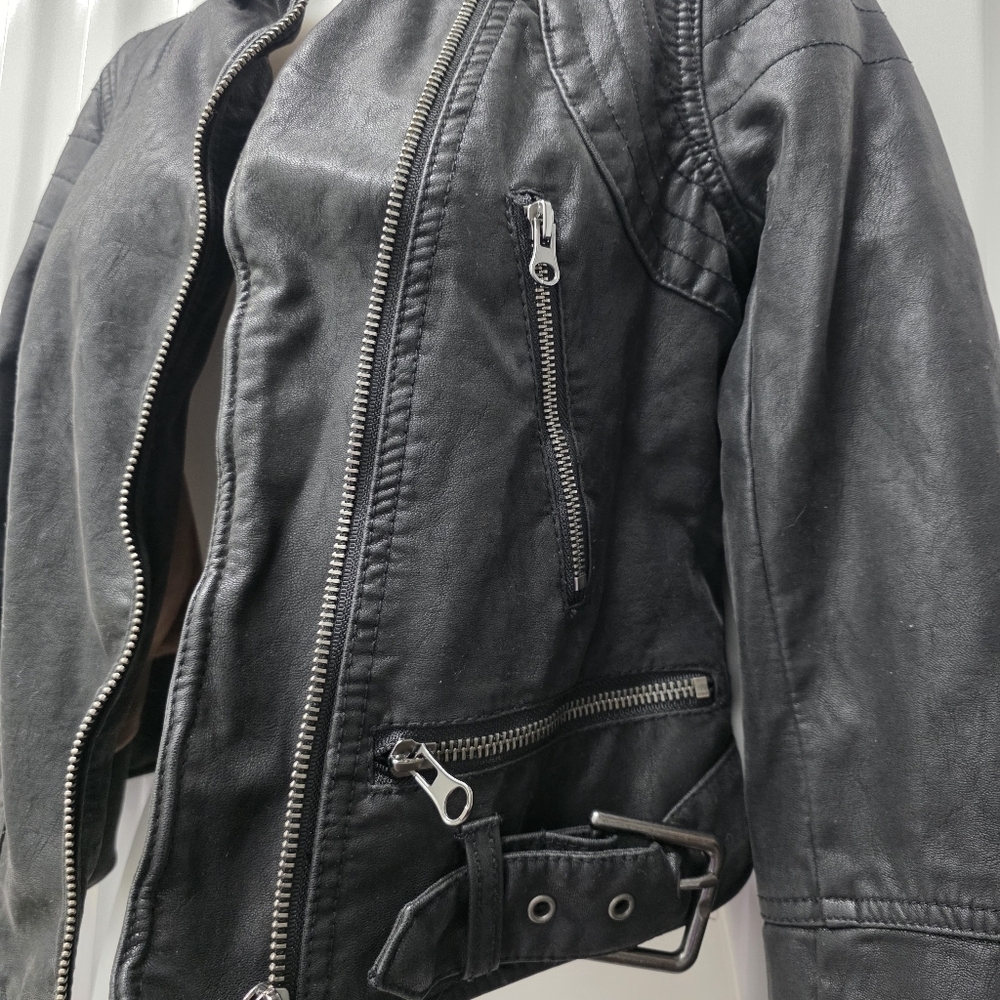 We The Free Charcoal Leather Jacket - Picture 3 of 7